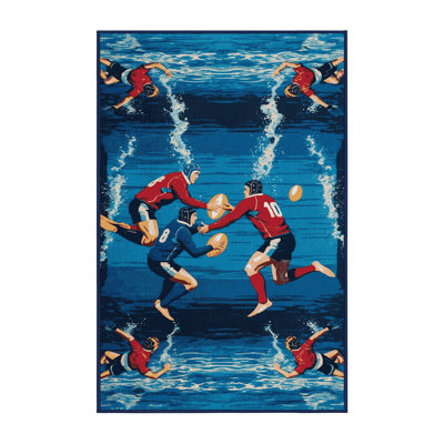 Washable Underwater Rugby Sports Area Rug