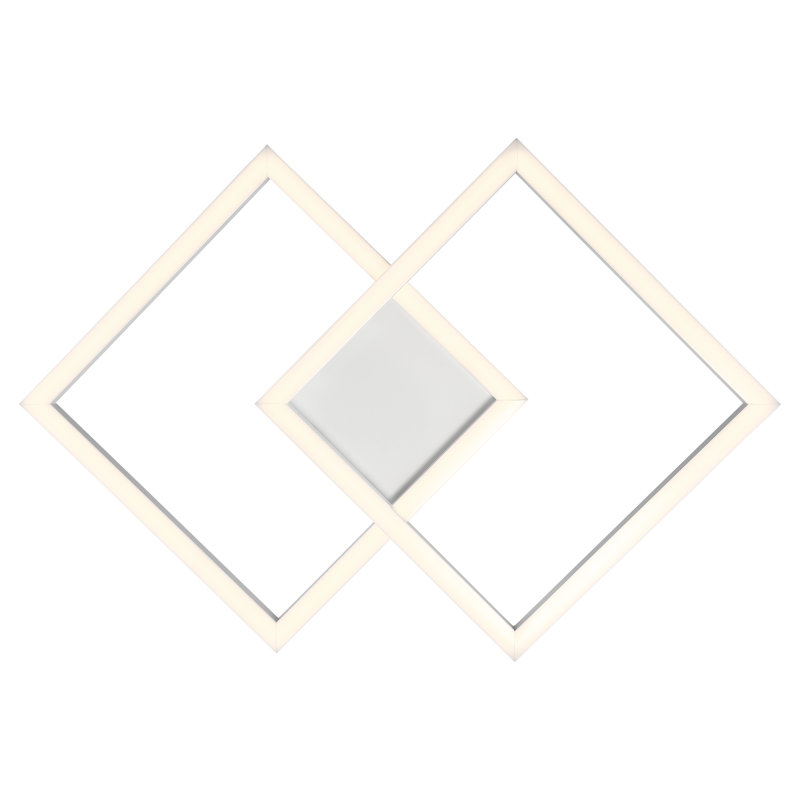 Chelette Acrylic Flush Mount, White, 3.5" H x 30.5" W x 30.5" D