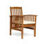 Chaise de salle à manger Gerry, bois d'acacia brun à lattes traditionnelles, tissu beige