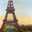 Tour Eiffel par Dawn - reproduction encadrée romantique pour la maison
