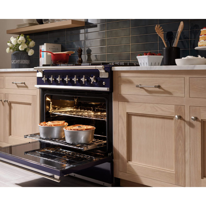 AGA Elise 36"W. 4.5 Cu.Ft. Freestanding Duel Fuel Convection Range with Brushed Nickel Trim, Matte Black