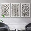 Tribal Geometric I - Ensemble de 3 reproductions encadrées sur toile-97945773-97945772