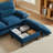 86.22" Chenille Sectional Sofa With Ottoman-30534549