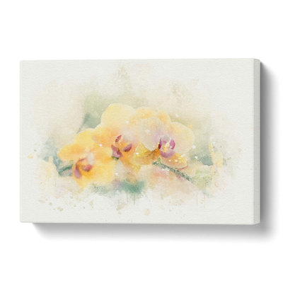 Yellow Orchids in Abstract - Wrapped Canvas