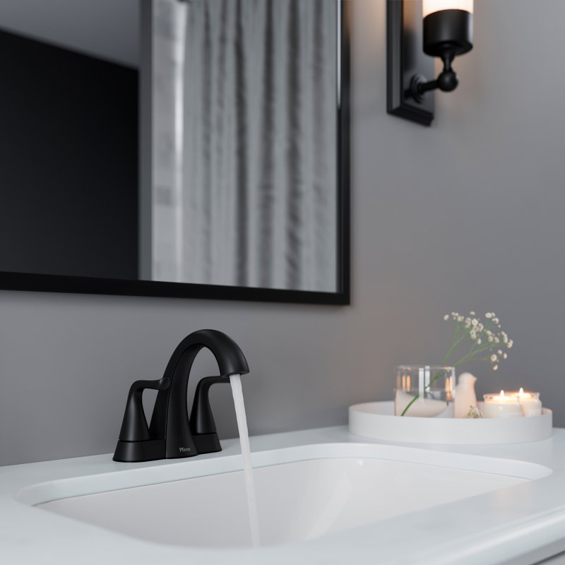 Willa Centerset Bathroom Faucet with Drain Assembly, Matte Black