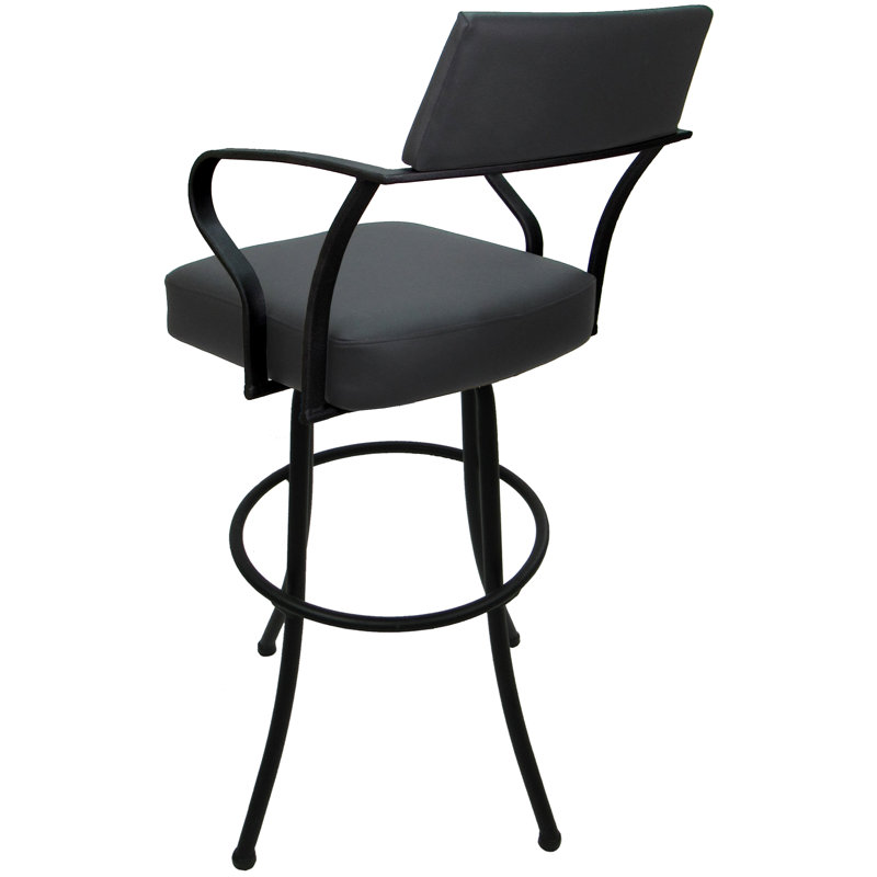 Tabouret pivotant très grand 34,00 po Jabria, Noir, Gris
