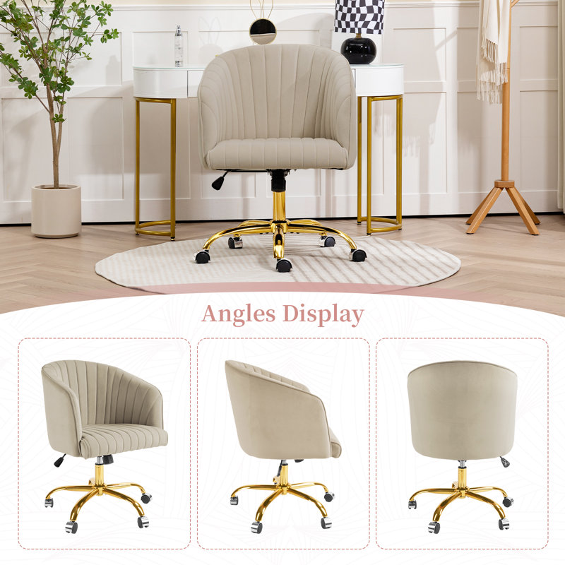Chaise de bureau Caleia, Abricot