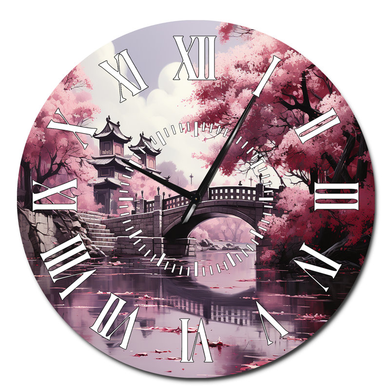Horloge murale Japon Art Cherry Blossom, Surdimensionné