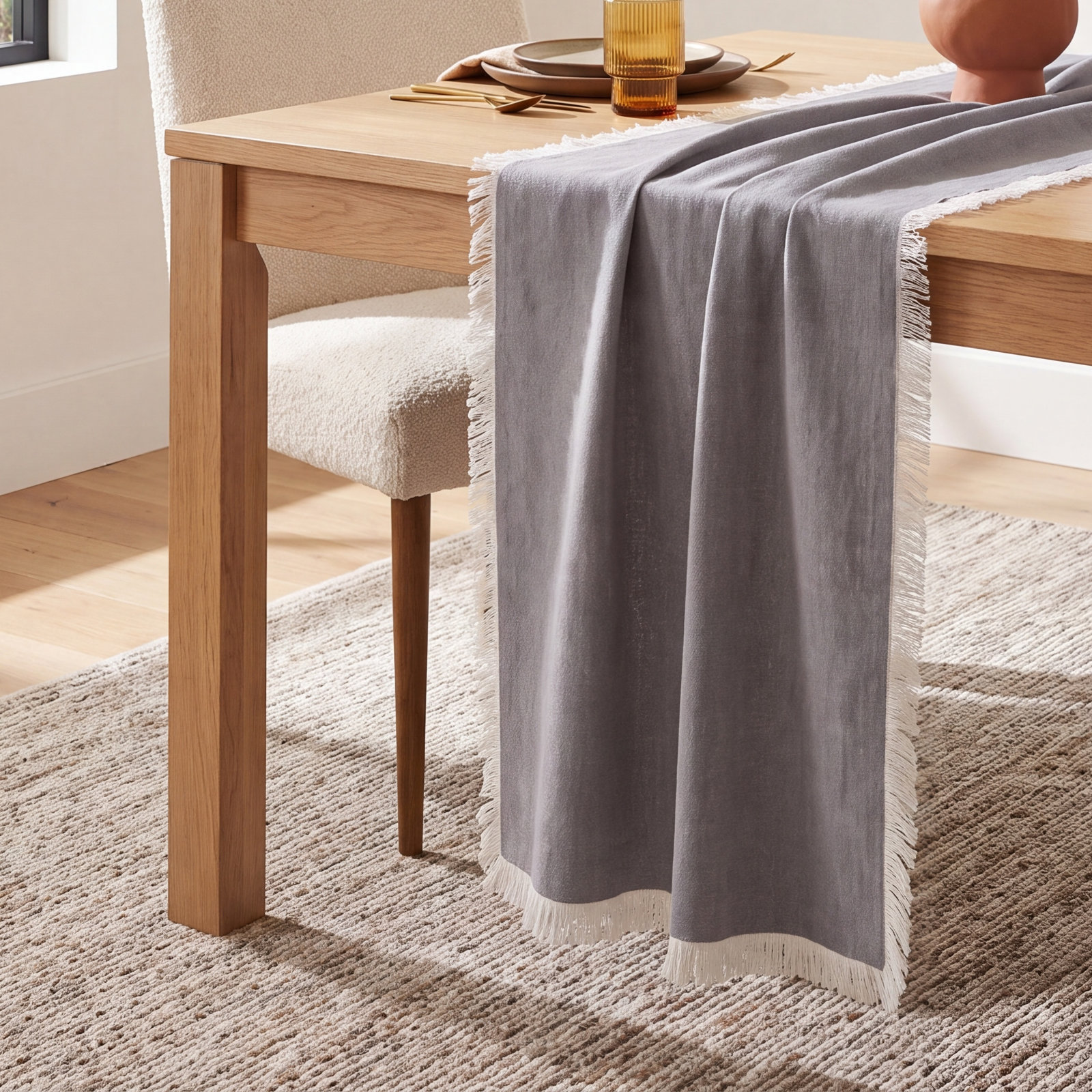 Flamenco Table Runner, Gray
