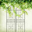 Ensemble de 2 treillis de jardin en métal, support extérieur antirouille pour plantes grimpantes et fleurs, noir-2132842436