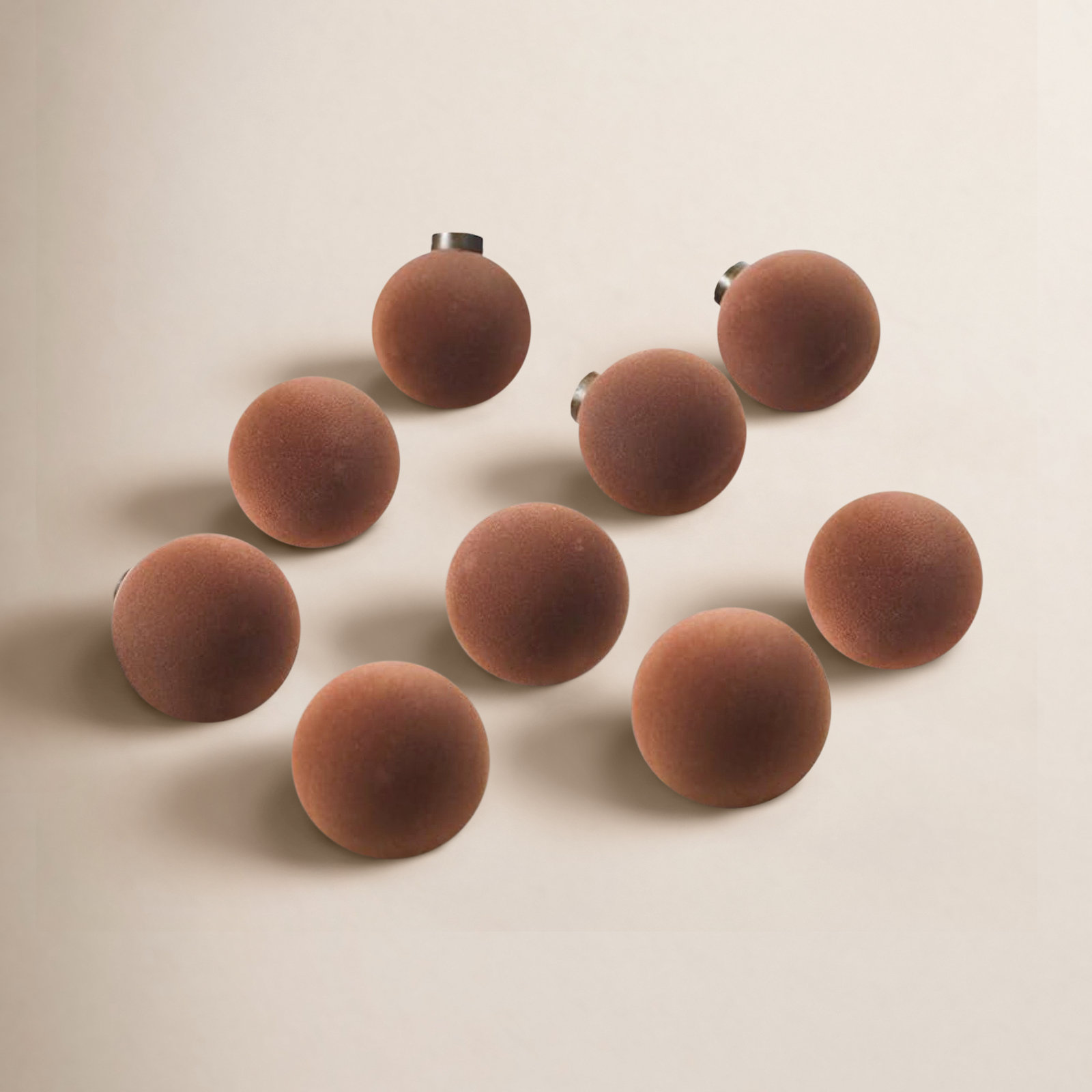 3" Velvet Bauble, Brown
