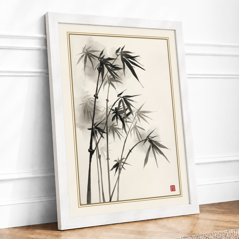 Bamboo In Ink Japandi - Print, A1 - 84.1 x 59.4 cm, White