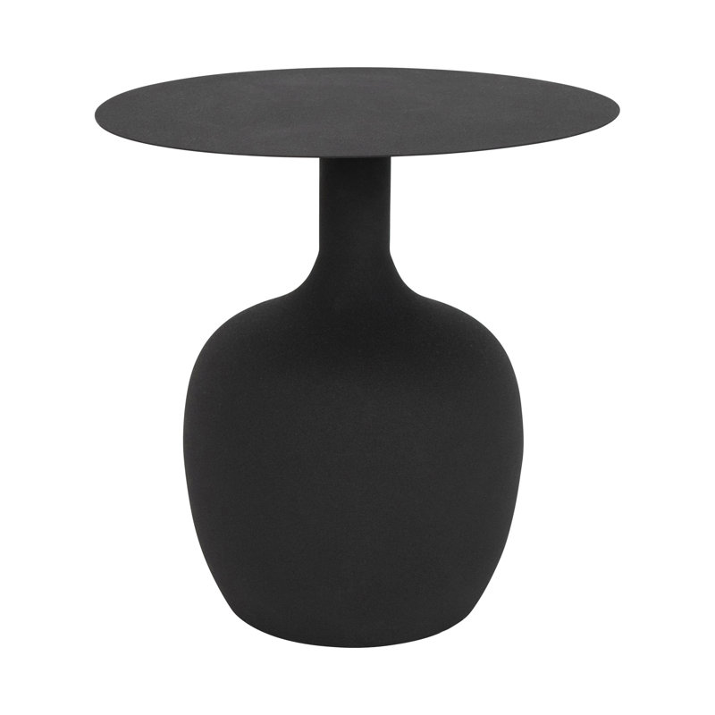 Table d'appoint ronde moderne en métal texturé, Noir
