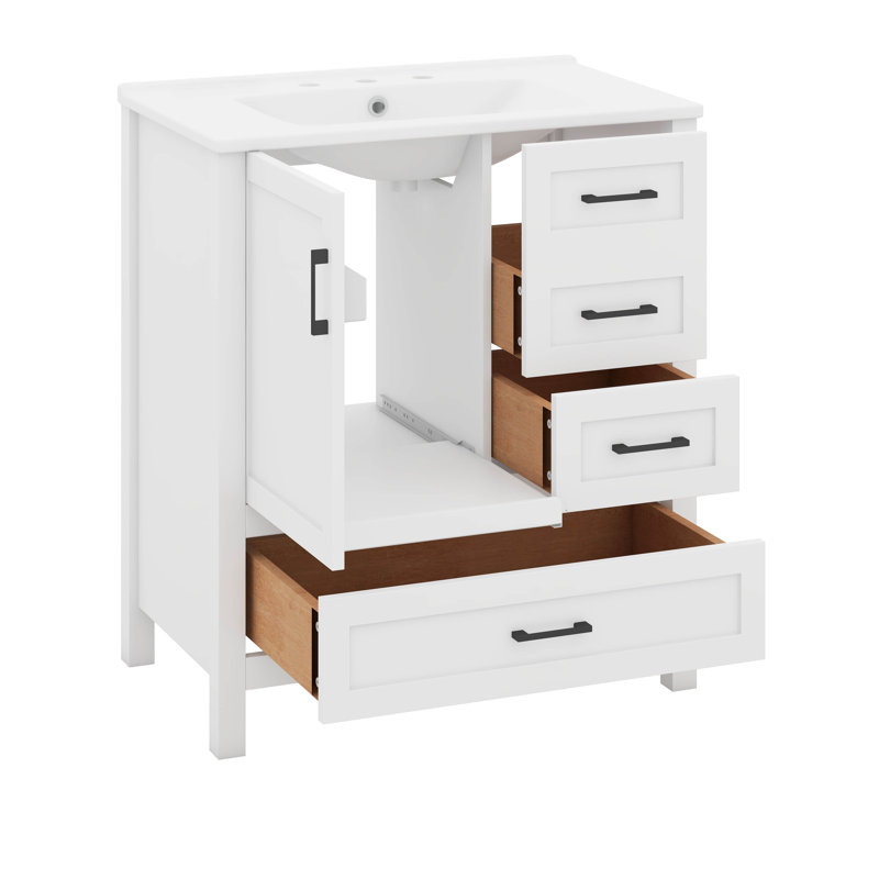 Ensemble de meuble-lavabo 30 po avec lavabo, Blanc