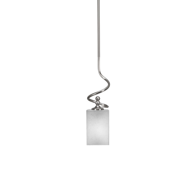 Mini-luminaire suspendu avec tige Capri, Nickel brossé
