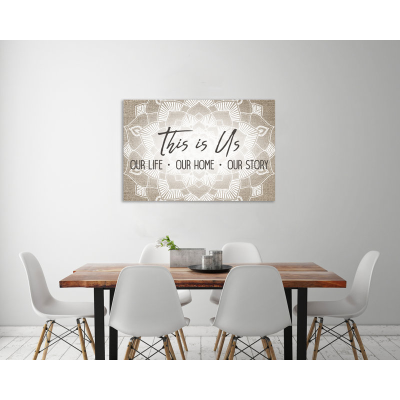 «This Is Us Mandala» par Kimberly Allen, art textuel sur toile tendue, H 30 po x l 30 po x P 1,5 po