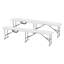 Ensemble de 2 bancs en plastique pliables portatifs de 6 pi avec structure en métal, blanc