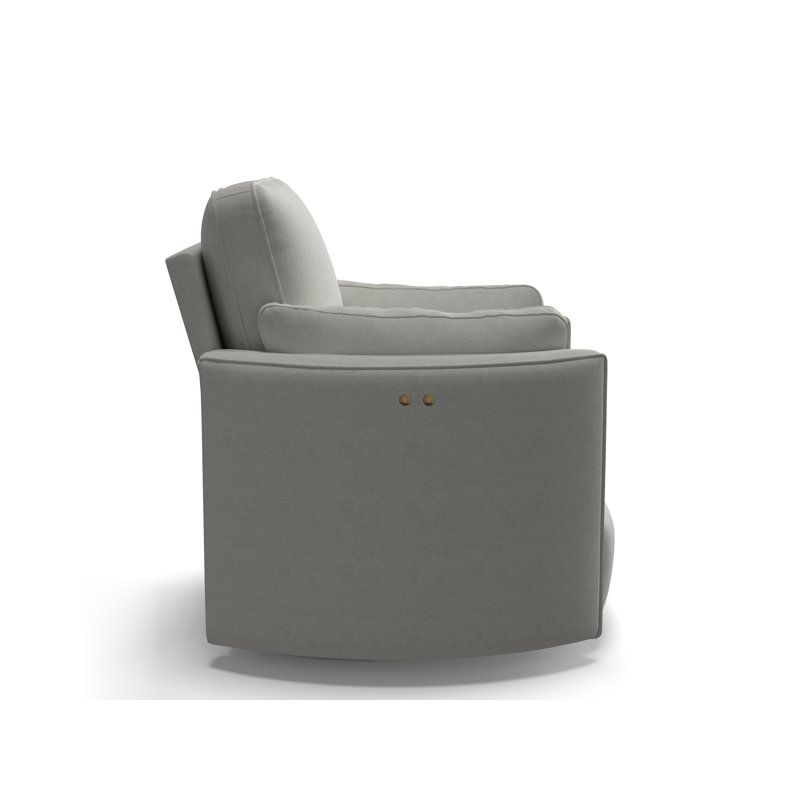 Vedika Swivel Barrel Recliner, Snow Ivory Performance, Power