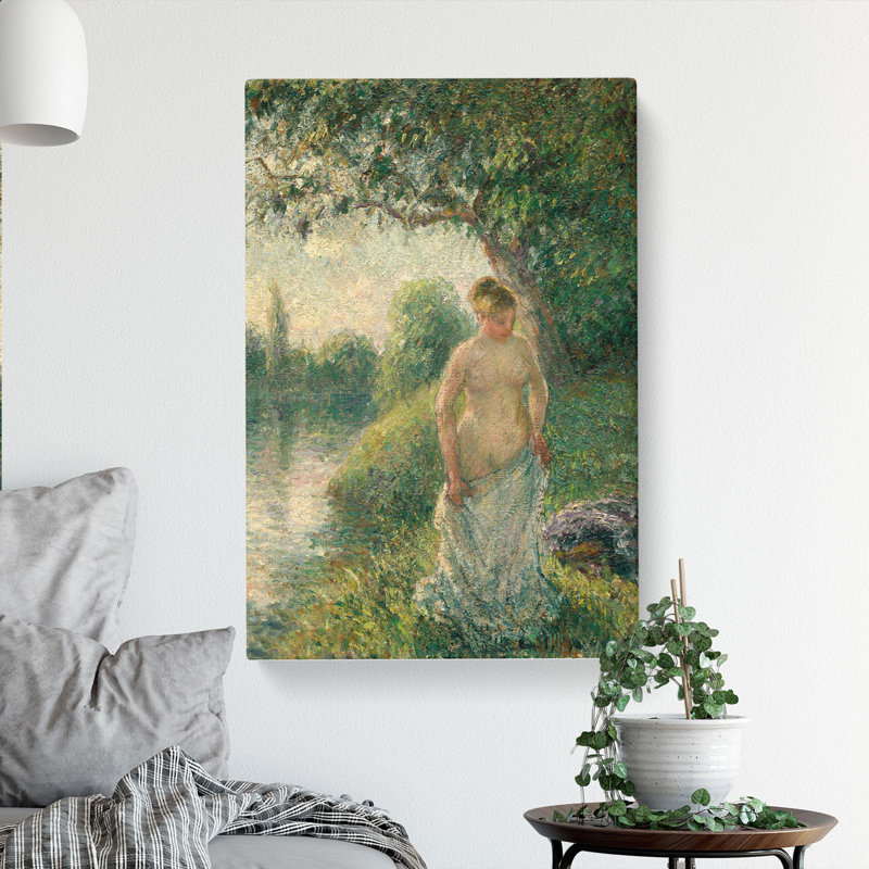 The Bather by Camille Pissarro - Wrapped Canvas Painting, 60cm H x 40cm W x 3cm D
