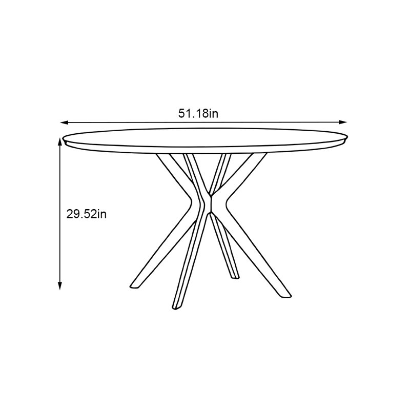 Petite table ronde moderne et simple, H 29,52 po x L 51,18 po x l 51,18 po 