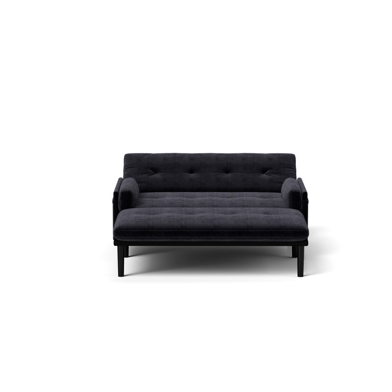 Canapé-lit inclinable 2 places gris, idéal pour l'espace de vie principal, structure en métal, revêtement en velours, siège à assise mi-douce avec fonction d'inclinaison, style de vie, structure,
