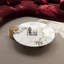 39" Luxury Round Metal Cylinder Leg Stone Coffee Table