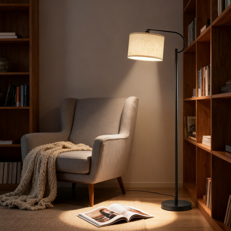 Lampe sur pied avec abat-jour réglable et ampoule DEL à température de couleur à 3 voies pour le salon, la chambre à coucher et la lecture