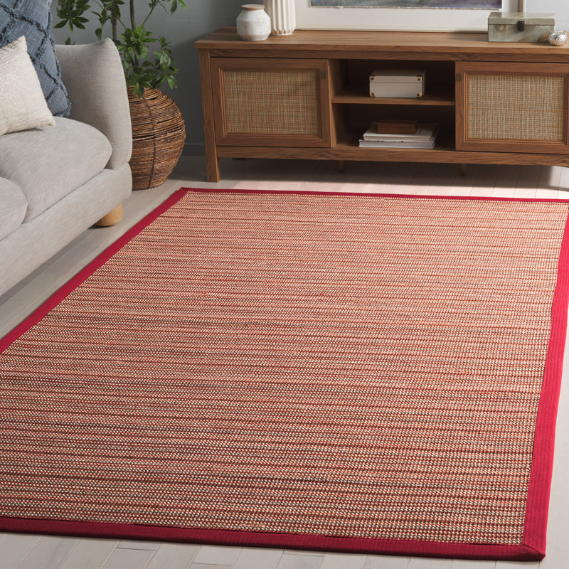 Galatia Natural Fiber Sisal Pile Striped Rug, Rectangle 5' x 8'