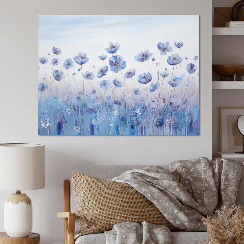«Divine Cornflowers Blooming Field IV», reproduction sur toile, Toile tendue, H 12 po x l 20 po x P 0,5 po