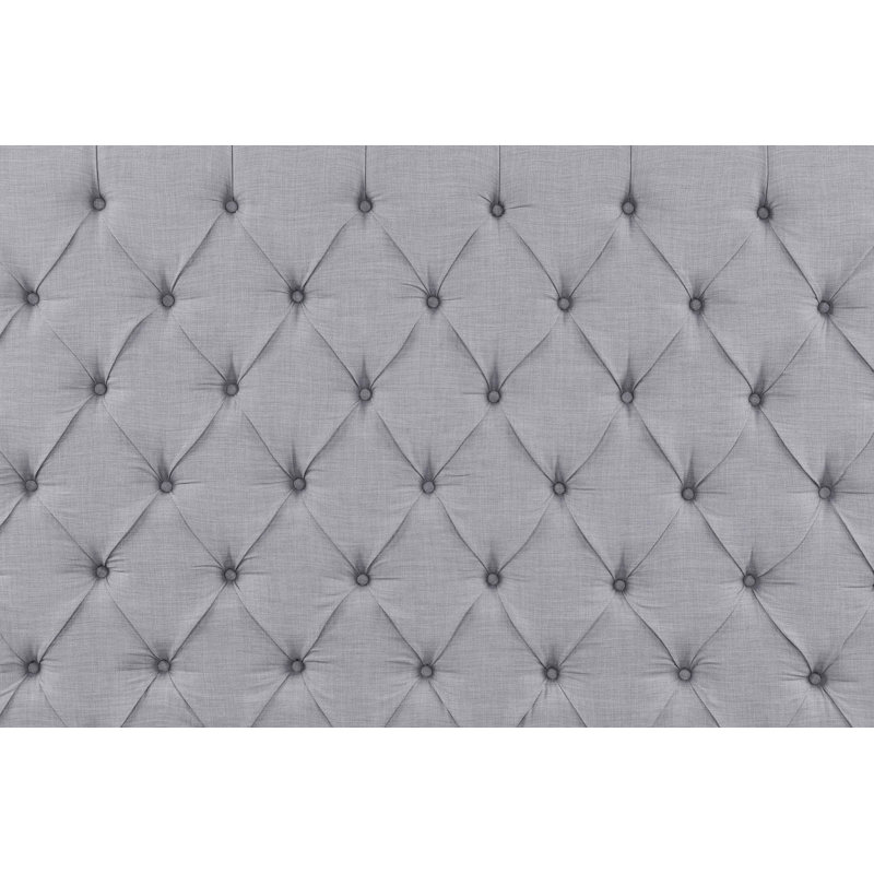 Lit tapissier standard capitonné Hester, Grand, gris