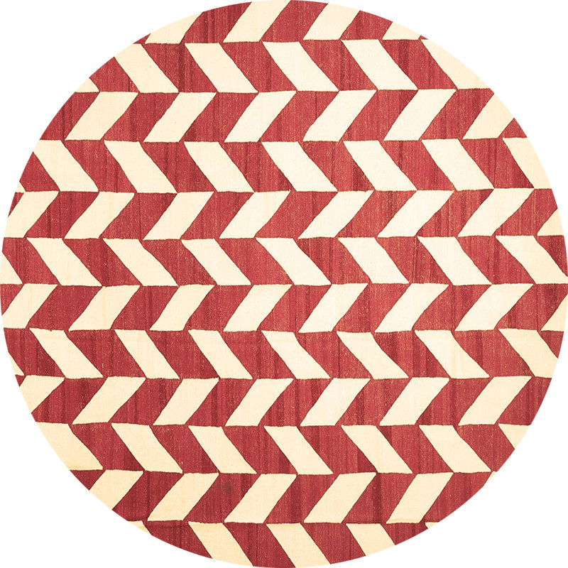 Tapis contemporains brun lavable à la machine 548, Rond 3 pi