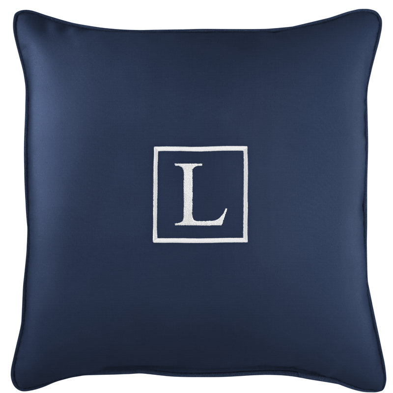 Kettil Embroidered Sunbrella® Outdoor Throw Pillow, Canvas Navy Sunbrella® Canvas, L