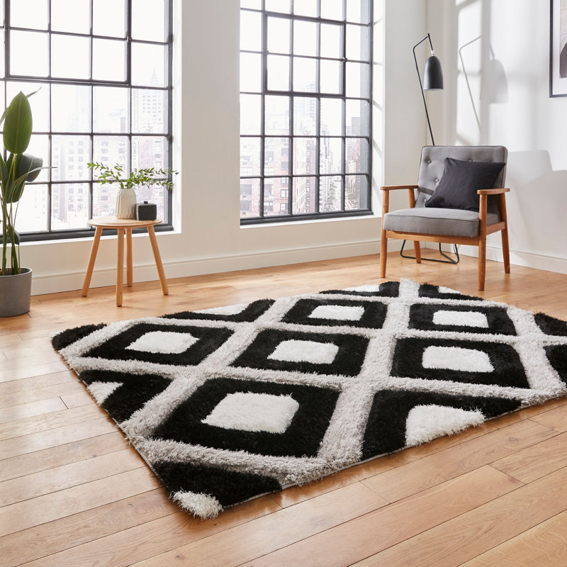 Olympia area rug Machine Woven Rectangle Black, Rectangle 160 x 220cm