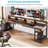78 Inch Two-Person Desk With Stylish X-Legs, Extra Long Workstation For Dual Use And Industrial Design, Rustic Brown