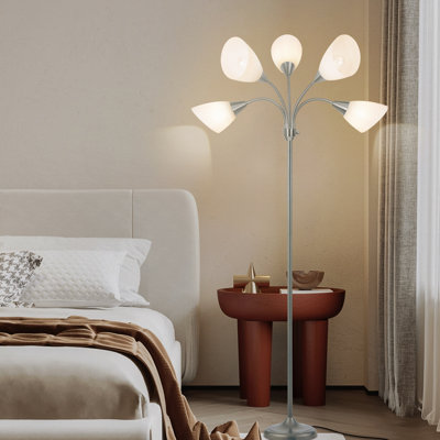 HonoDing 68"Arc Tree Floor Lamp,No Bulb (Sliver)