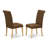 5 Piece Dining Room Table Set Includes a Rectangle Kitchen Table with Butterfly Leaf and 4 Brown Linen Fabric Parson Chairs, Oak-1886828110-1886828105-1880892655