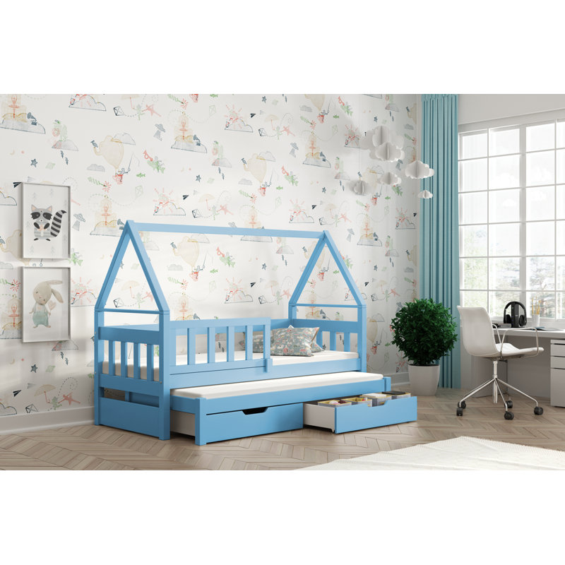 Devin European Toddler (80 X 180cm) Standard with Storage Included with Trundle Included, Blue