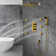 Trialo Solid Brass Color Changing LED Rain Shower Head with Adjustable Jets