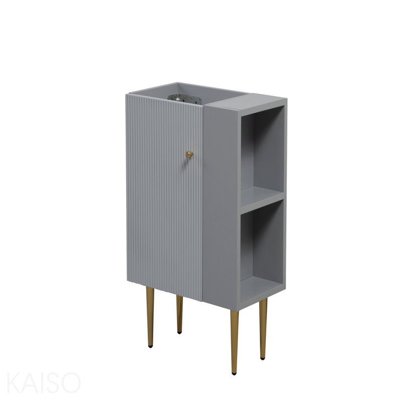 21.6" Vanity Base Only, Open Shelf On The Right, Matte Gray