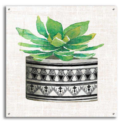 Vase en tissu Cactus Mud IV par Cindy Jacobs - impression sans cadre