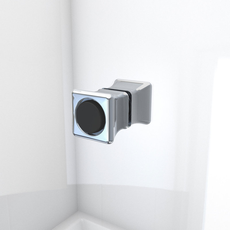 Aqua-Q Fold 36 W X 58 H Frameless Tub Door, Chrome