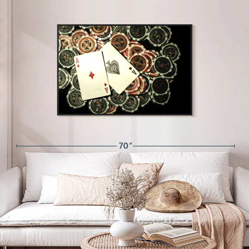 Poker Ace High, Floating Frame Black, 43" X 29"
