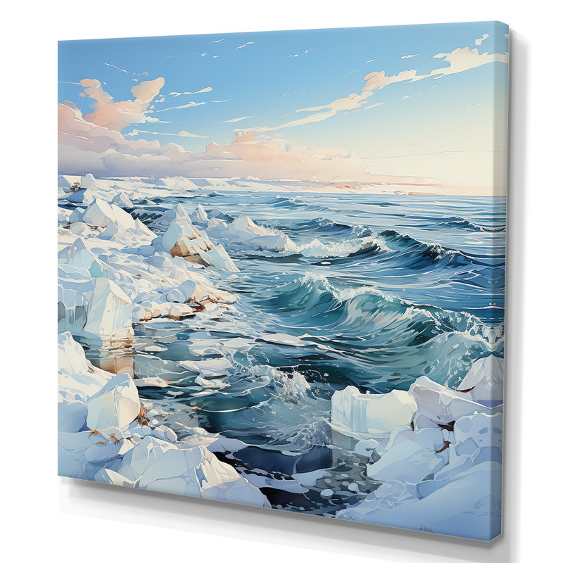 «Ocean Winter Scenery II», reproduction sur toile, Toile tendue, H 30 po x l 30 po x P 1 po