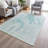 Machine Washable Indoor/Outdoor Xhevrie Teal Rug-1847926827