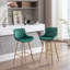 Tabouret de bar en velours avec repose-pieds chromé, ensemble de 2-654881956-654881962