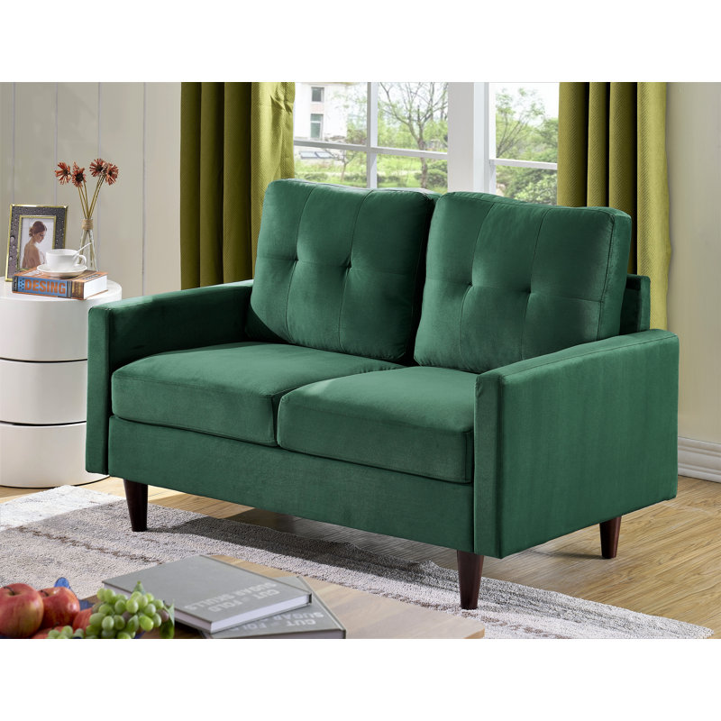 Wendover 49.5'' Velvet Loveseat, Green