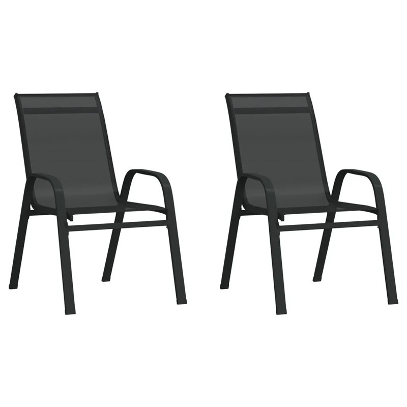 Iolanthe Stacking Patio Dining Armchair, Black