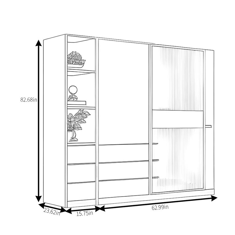 Armoire moderne, simple, pratique, élégante et élégante, H 83 po x l 79 po x P 24 po