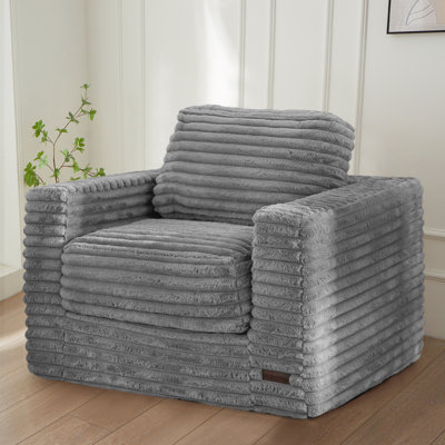 Bean Bag Sofa Upholstered 3-seater Floor Sofa With Pillows by Trule