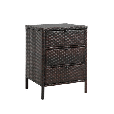Sarter Rectangular Wicker Outdoor Side Table